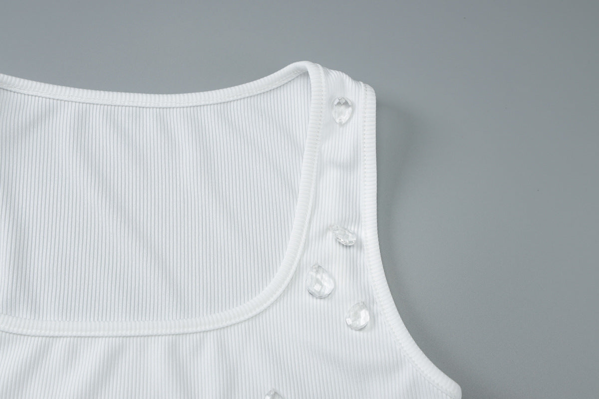 Bling Beading Snatched Tank Top