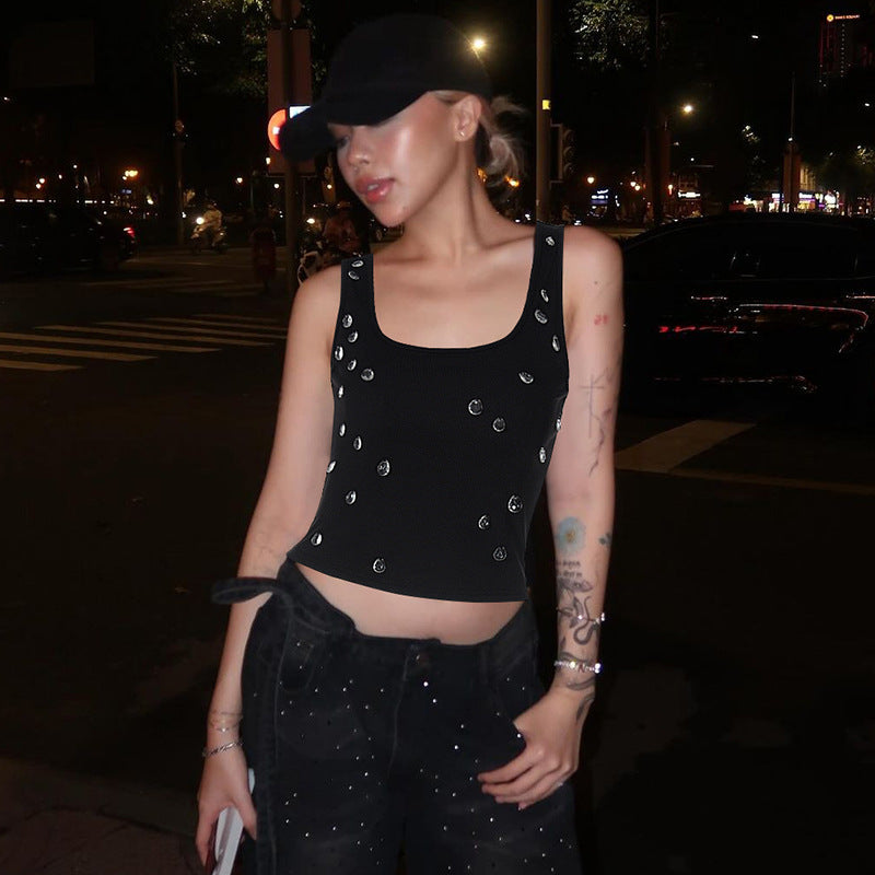 Bling Beading Snatched Tank Top