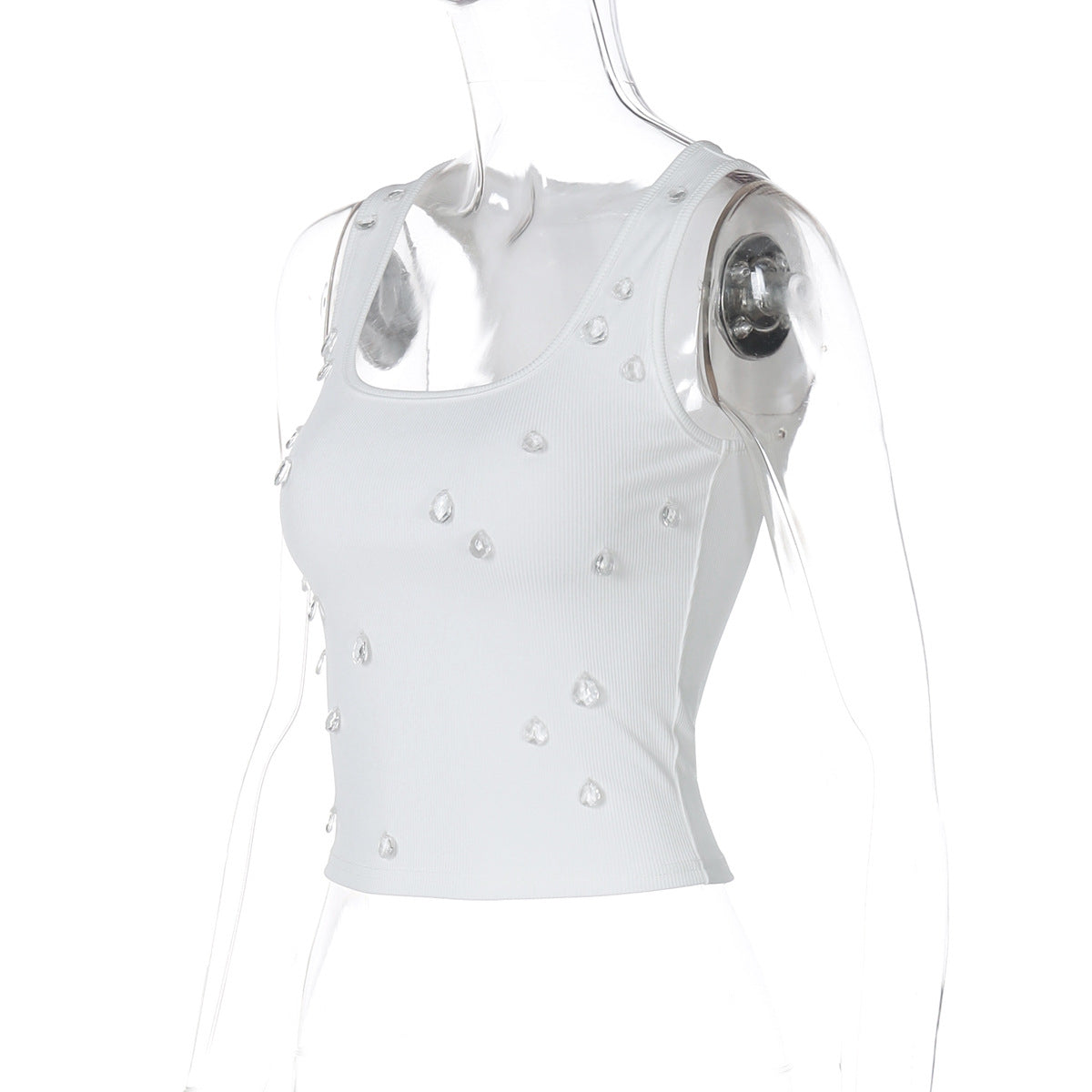 Bling Beading Snatched Tank Top