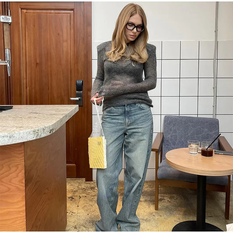 Casual Thin Pullover Round Neck Slim Sweater