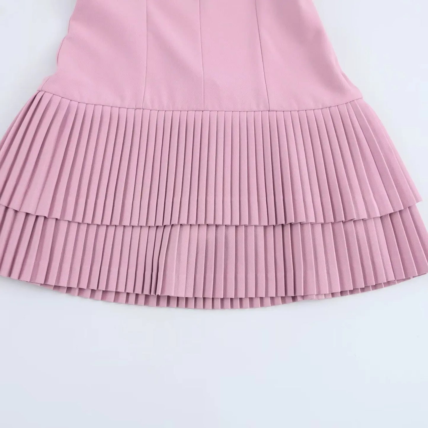 Summer Pleated Dress Chic High Slim Short Dress