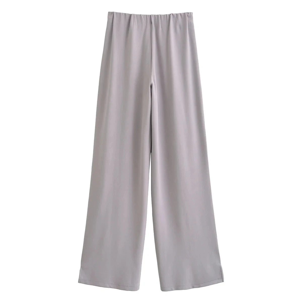 Women's Slimming 2-Piece Set Double-Sided Top Elegant Stretch Long Pants Female Suit