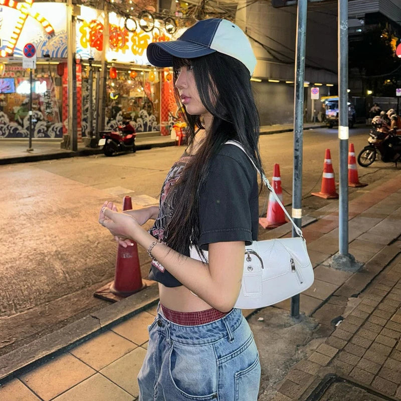 Letter Print Off Shoulder Streetwear