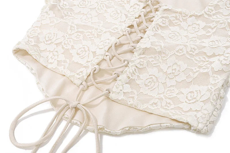 Matching 2 Piece Set Lace Corset + Maxi Skirt