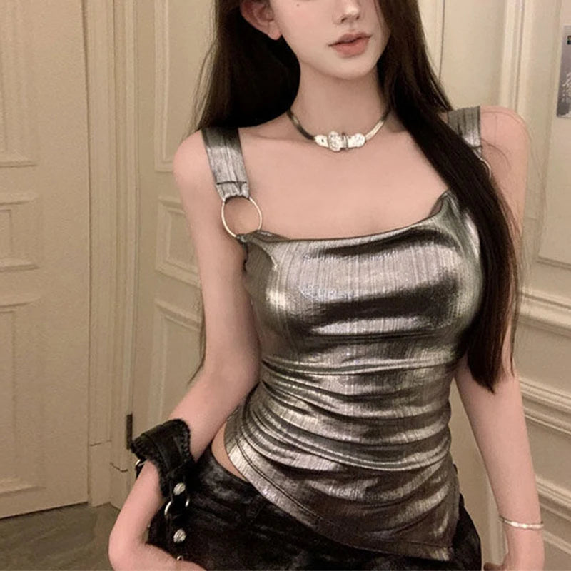 Silver Hoop Sleeve Camisole