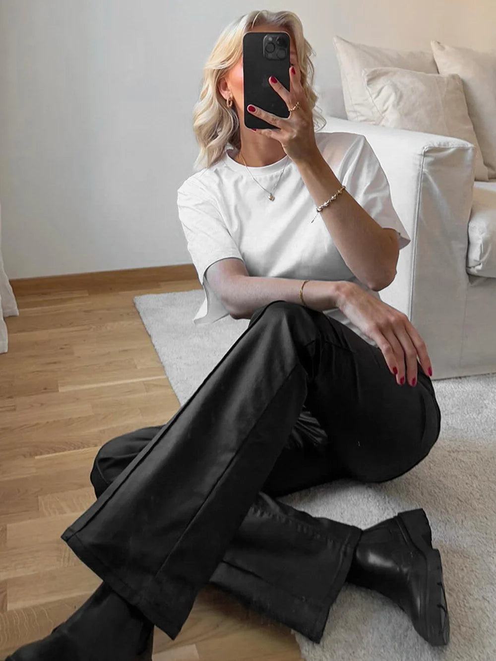 Casual Solid Color Raglan Sleeve Top