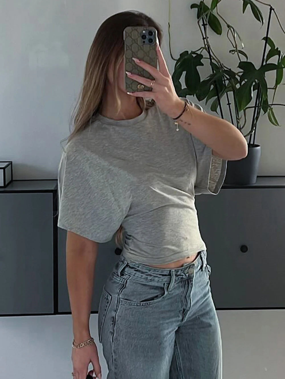 Casual Solid Color Raglan Sleeve Top