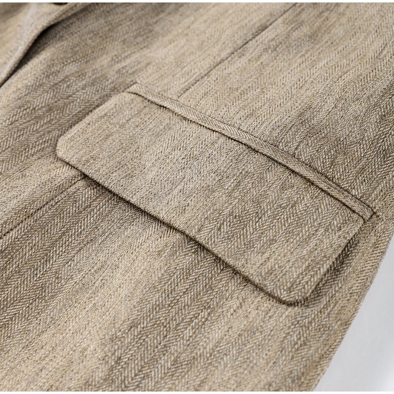 Sleeveless Single-breasted Vest High Waist + Wide Leg Trousers Set