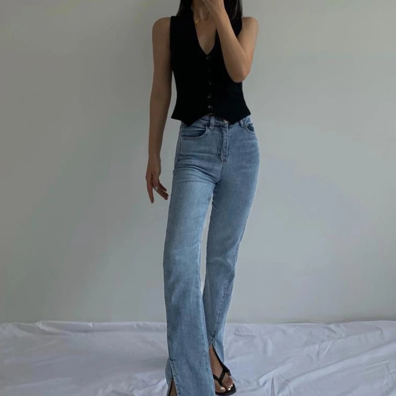 Vintage Solid V-Neck Vest