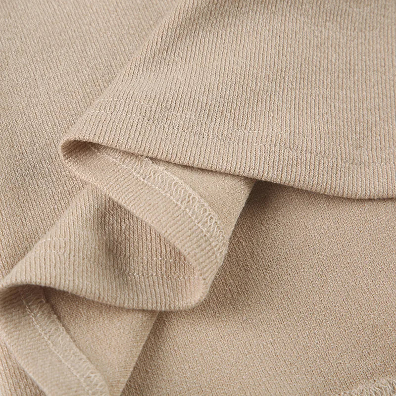 TARUXY 2025 Summer New Knitted Mini Dress Female Elegant V Neck Buttons Short Sleeve Dress High Elasticity Casual Women's Dress