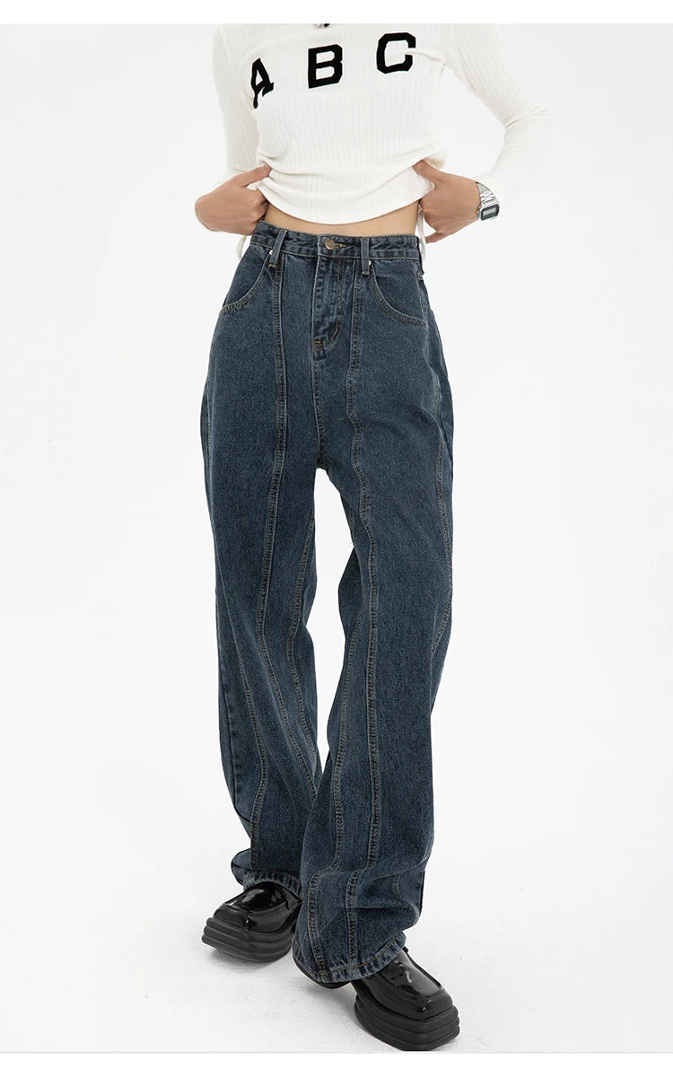 Wide Leg Straight Baggy Demin Pants
