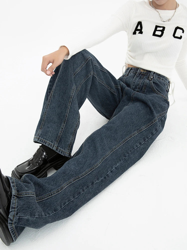 Wide Leg Straight Baggy Demin Pants