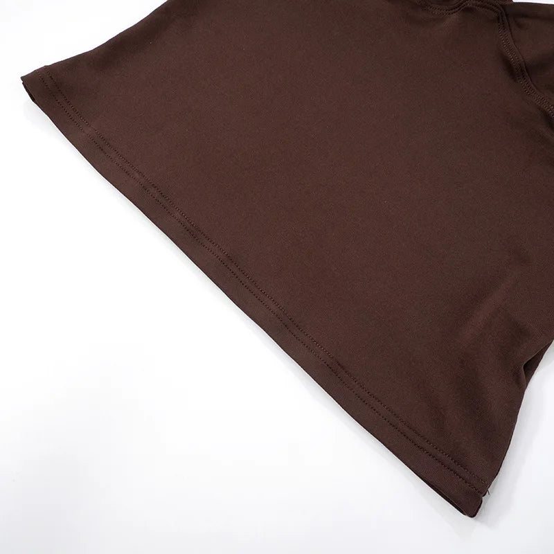 Summer Brown Halter Neck Tie Camisoles