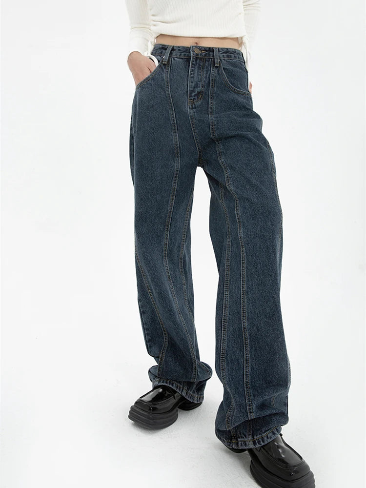 Wide Leg Straight Baggy Demin Pants