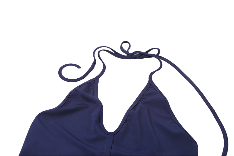 2 Piece Set Classic V-neck Camis Bodysuits + Tied Split Ruffle Maxi Skirt