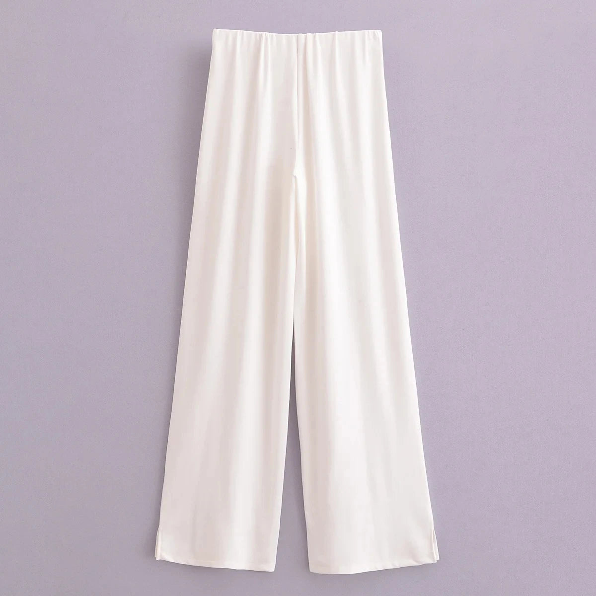 Women's Slimming 2-Piece Set Double-Sided Top Elegant Stretch Long Pants Female Suit