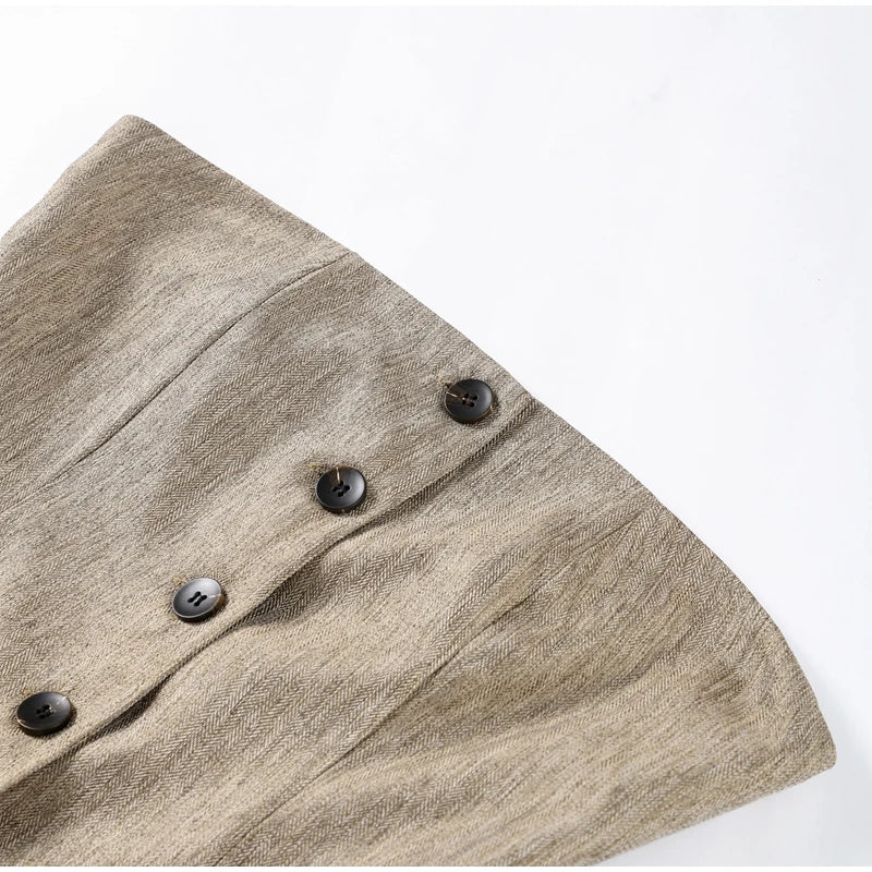 Sleeveless Single-breasted Vest High Waist + Wide Leg Trousers Set