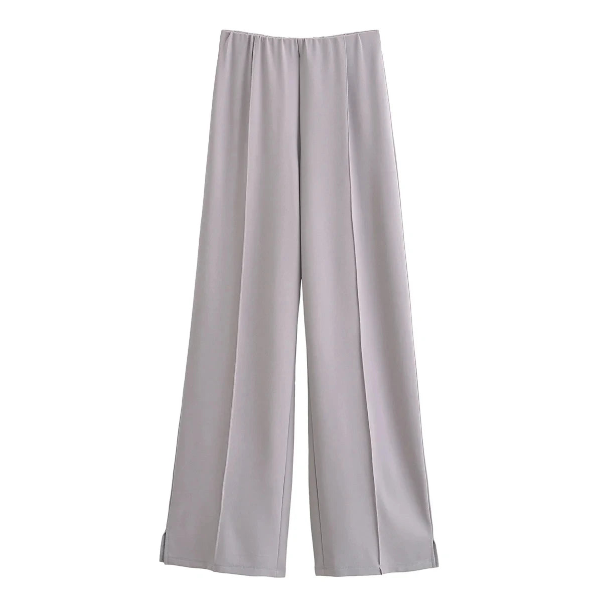 Women's Slimming 2-Piece Set Double-Sided Top Elegant Stretch Long Pants Female Suit