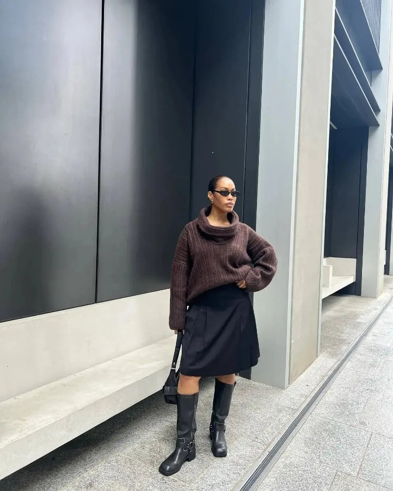 Oversized Off Shoulder Pullover Loose Knit Sweater