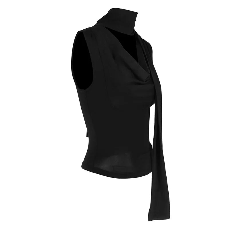 Summer New Tank Women Solid Sexy Sleeveless V-Neck Lady Top Fashion Bandage Streetwear Casual Slim Tank Elegant Knitted Clothing