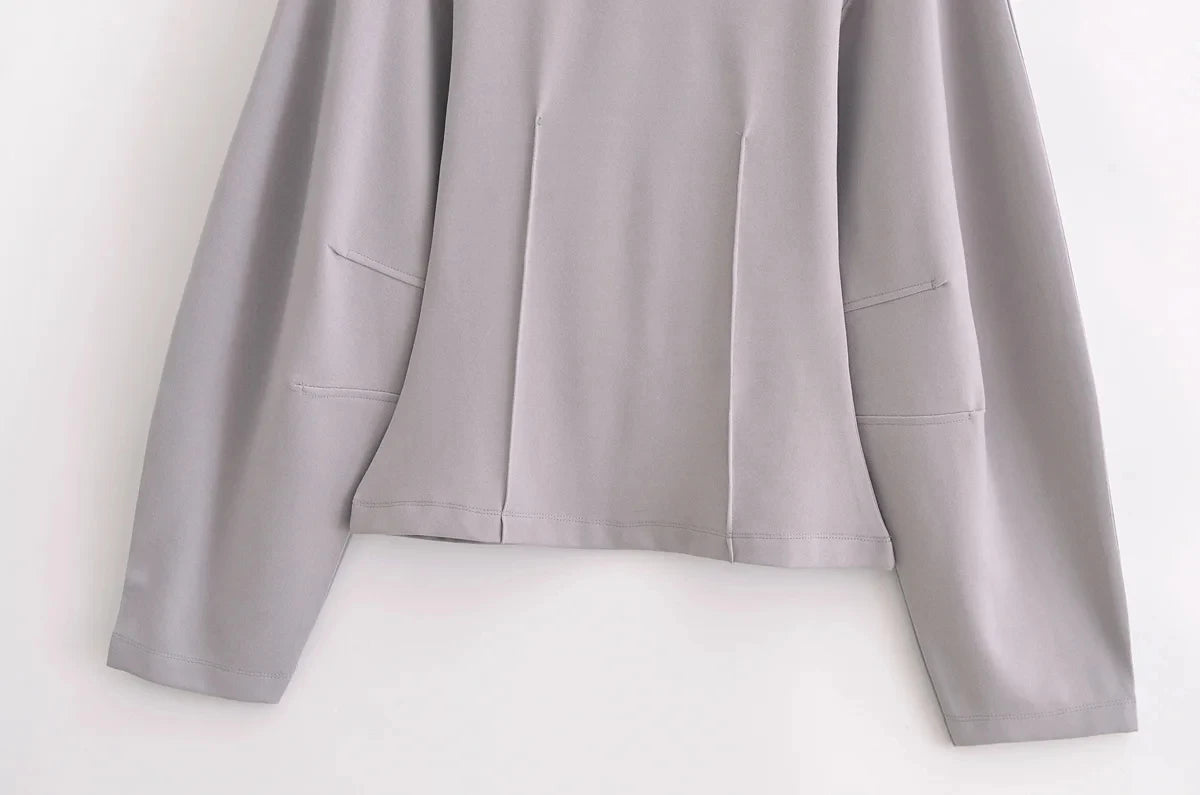 Women's Slimming 2-Piece Set Double-Sided Top Elegant Stretch Long Pants Female Suit