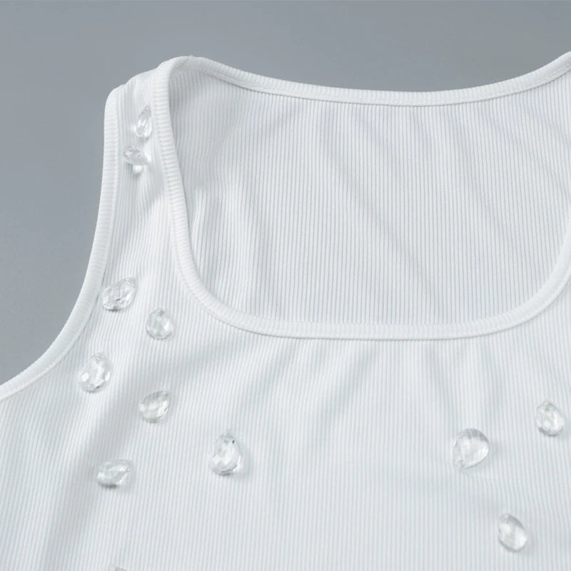 Bling Beading Snatched Tank Top