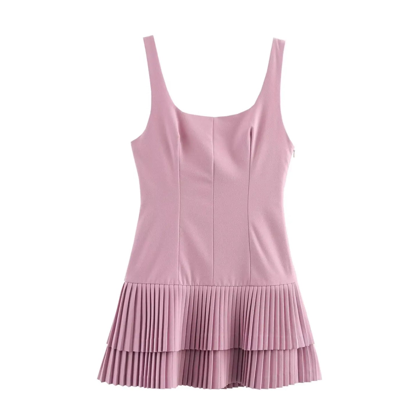 Summer Pleated Dress Chic High Slim Short Dress