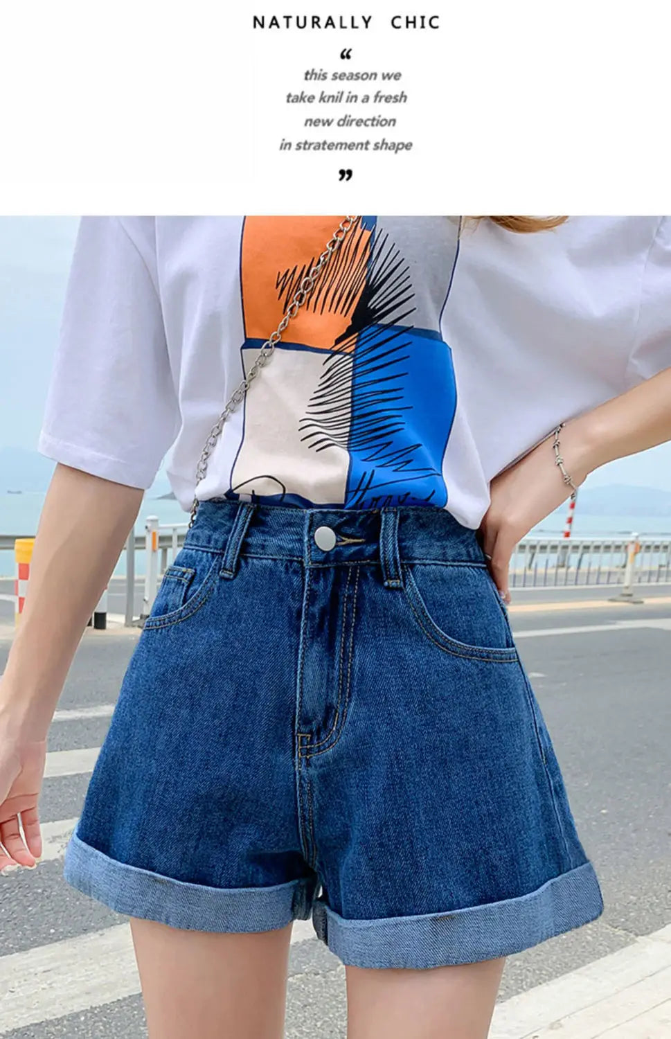 Summer Women's Denim Shorts High Waist Blue Cotton Wide-leg Short Pants Girl's Student Mini Korean Fashion Womens Jean Shorts