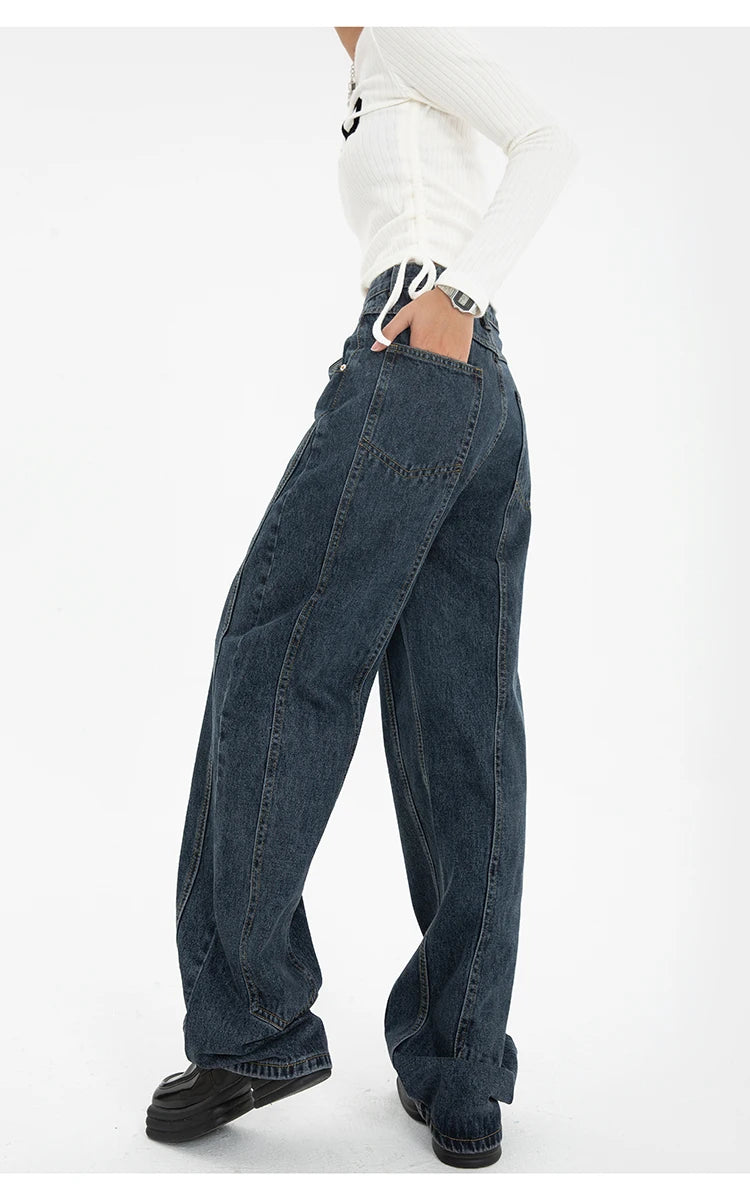 Wide Leg Straight Baggy Demin Pants
