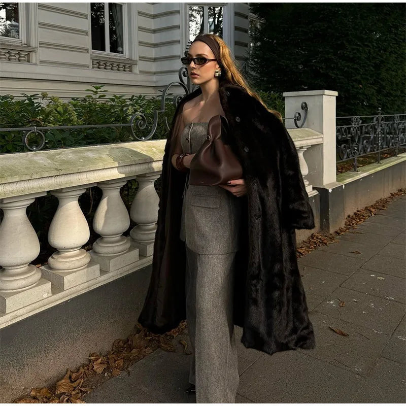 Sleeveless Single-breasted Vest High Waist + Wide Leg Trousers Set