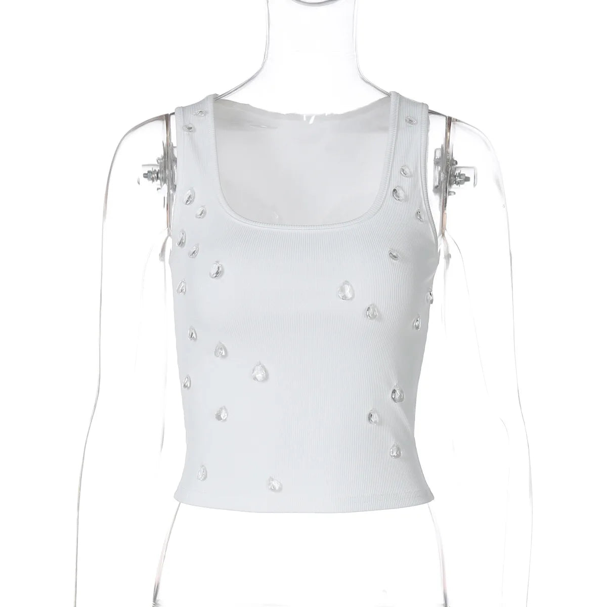 Bling Beading Snatched Tank Top