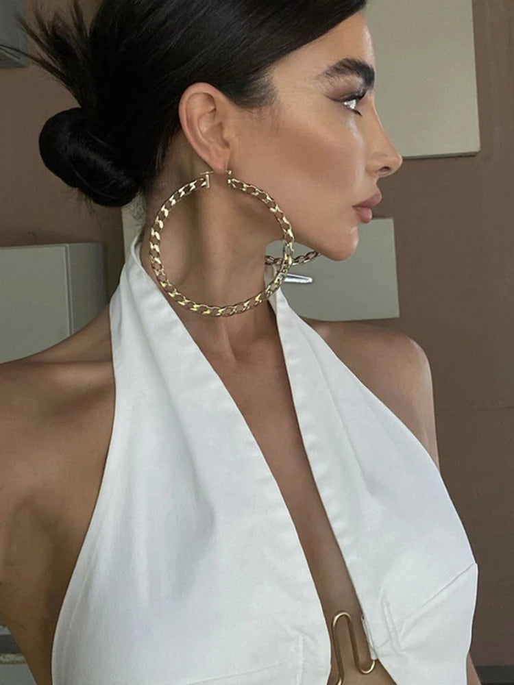 Elegant Halter Sexy Backless Wrap Crop Top