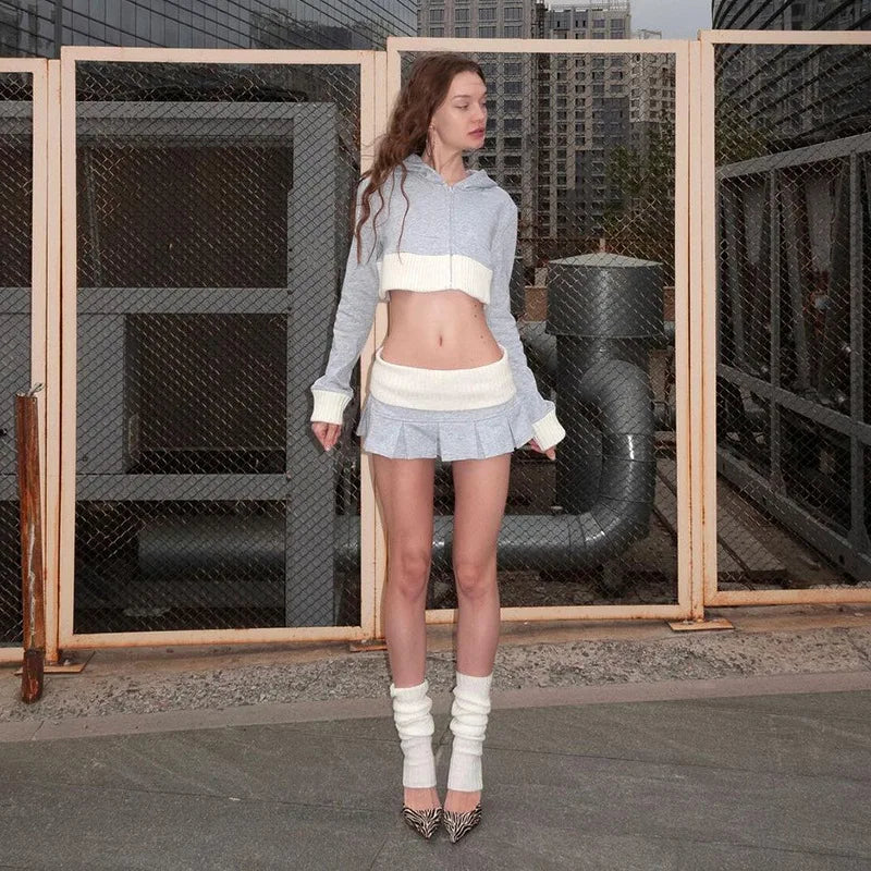 Splice Sweater Skirt Set