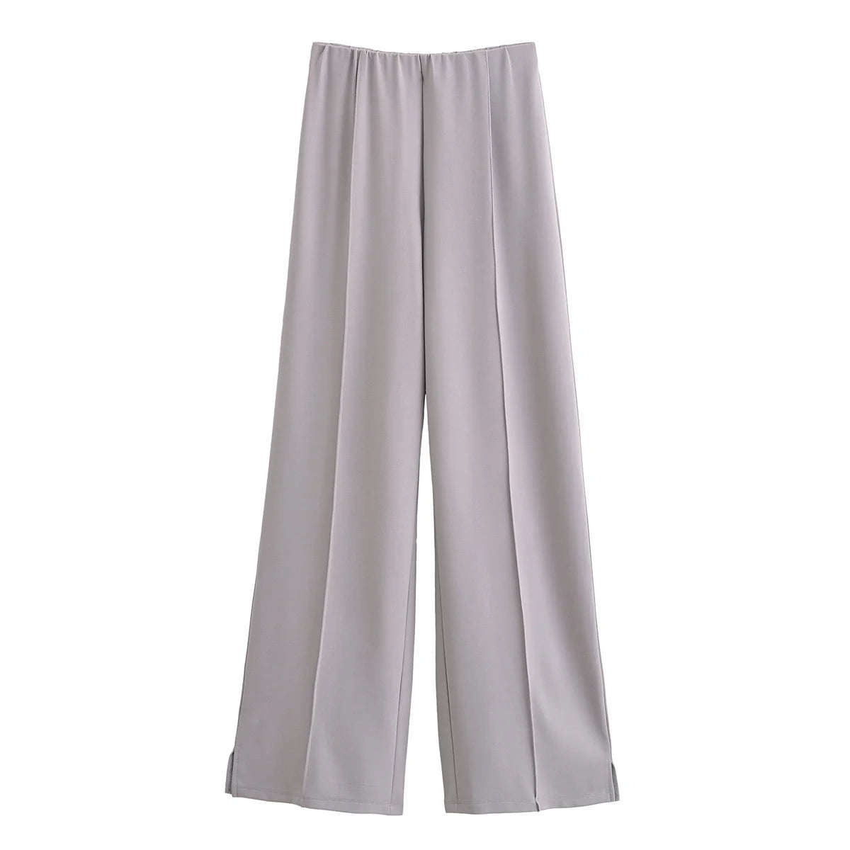 Women's Slimming 2-Piece Set Double-Sided Top Elegant Stretch Long Pants Female Suit