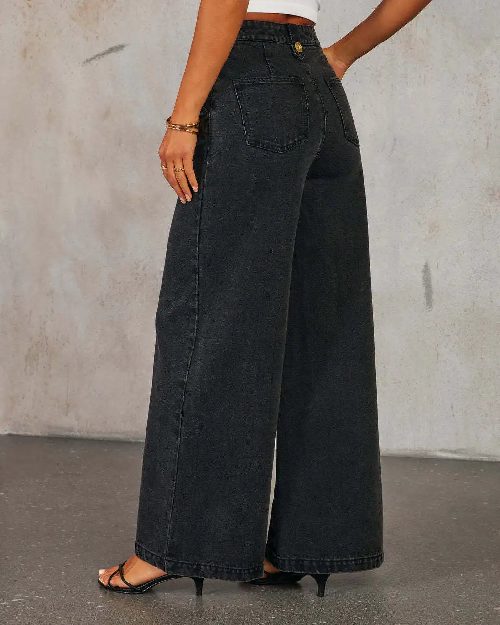 2-Piece Solid Color Sleeveless Vest Wide Leg Pants Suit