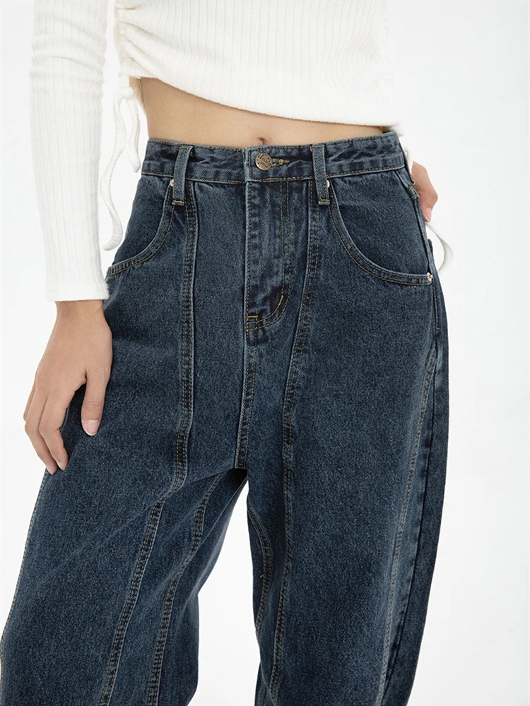 Wide Leg Straight Baggy Demin Pants