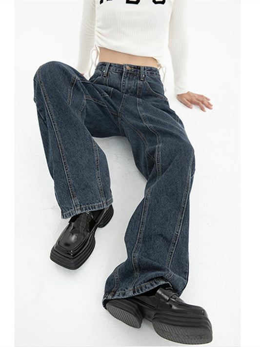 Wide Leg Straight Baggy Demin Pants