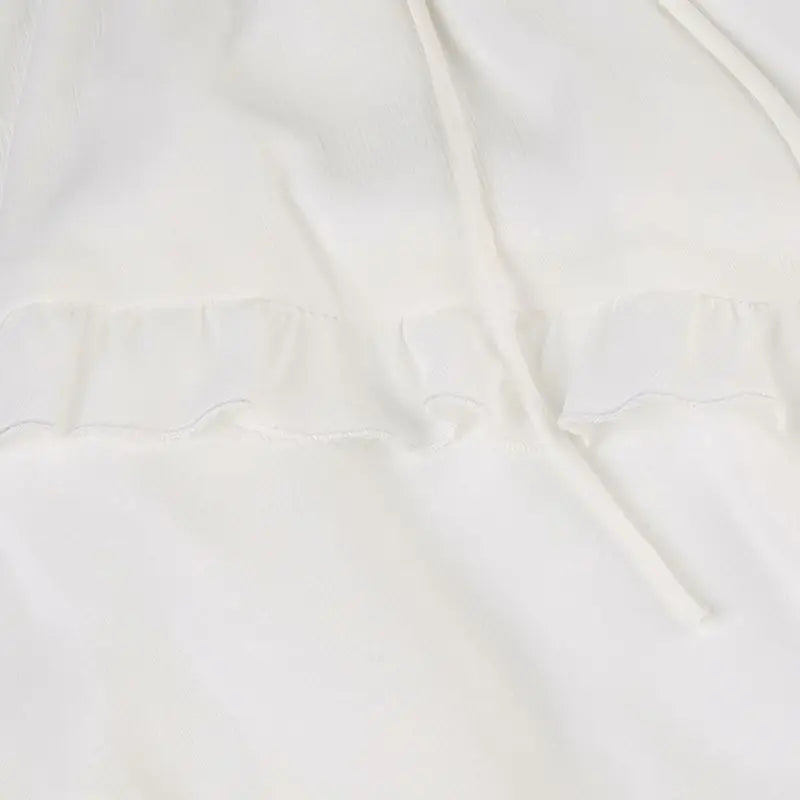 Low Waist Lace Up White Irregular Split White Midi Skirt Women
