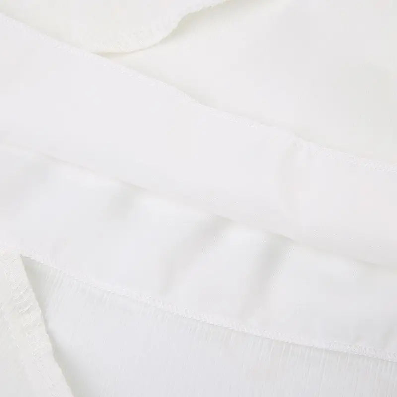 Low Waist Lace Up White Irregular Split White Midi Skirt Women
