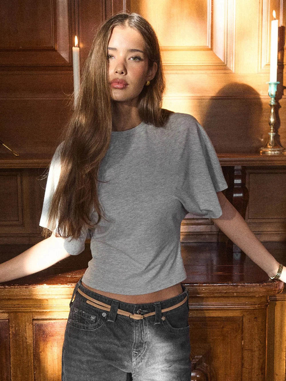Casual Solid Color Raglan Sleeve Top