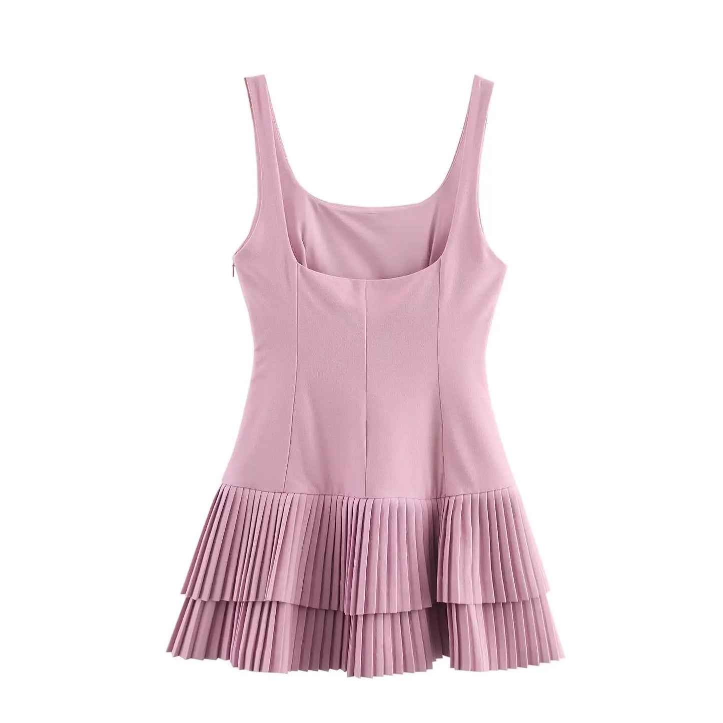 Summer Pleated Dress Chic High Slim Short Dress
