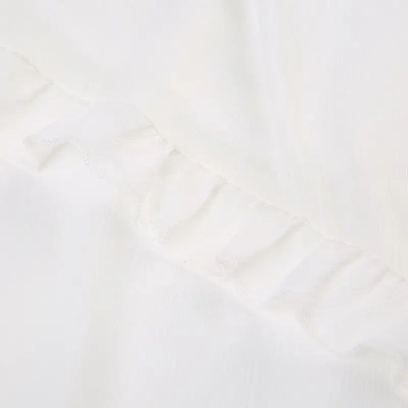 Low Waist Lace Up White Irregular Split White Midi Skirt Women