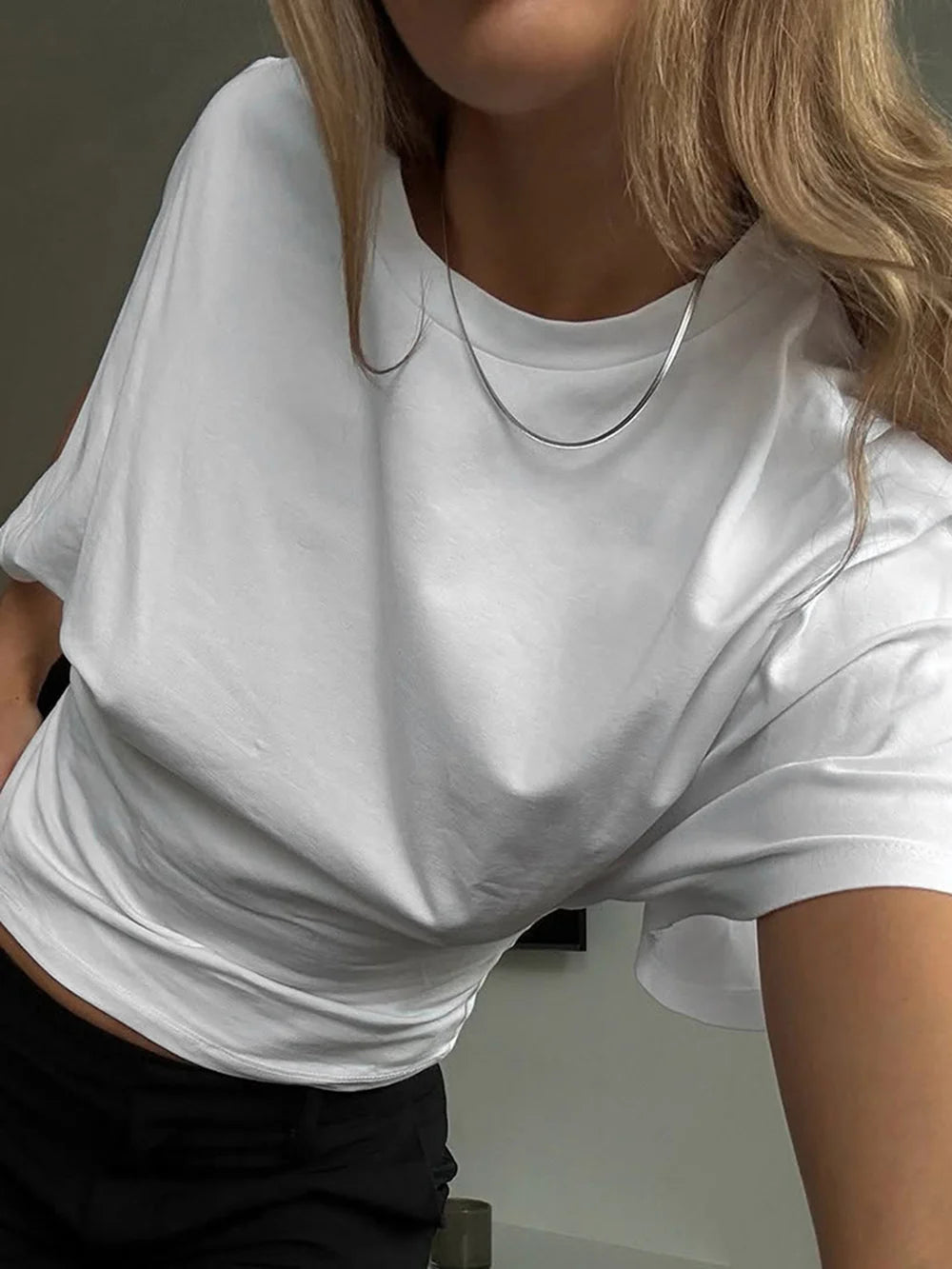 Casual Solid Color Raglan Sleeve Top
