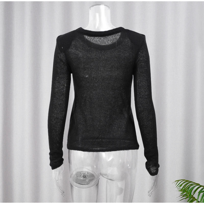 Casual Thin Pullover Round Neck Slim Sweater