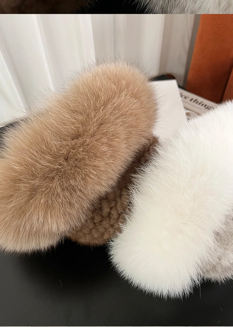 Luxury Natural Knitted Mink & Fox Fur Hat