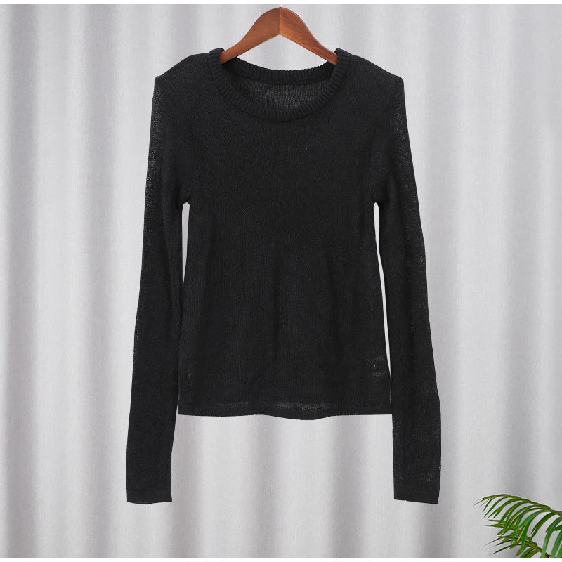 Casual Thin Pullover Round Neck Slim Sweater