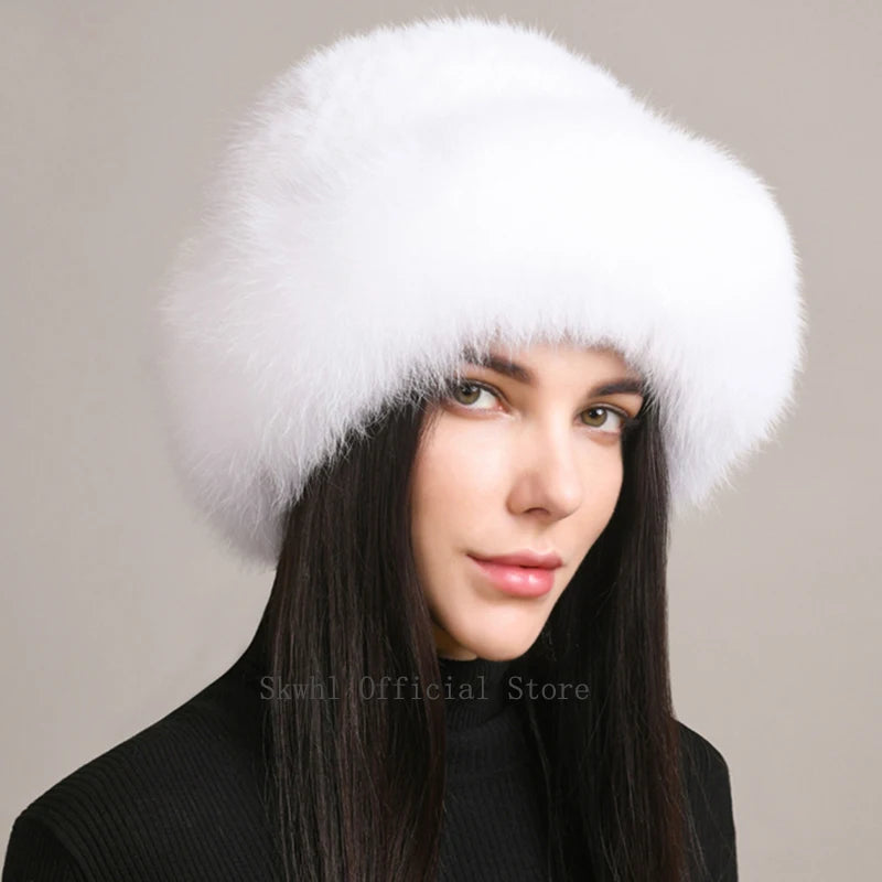 Luxury Natural Knitted Mink & Fox Fur Hat