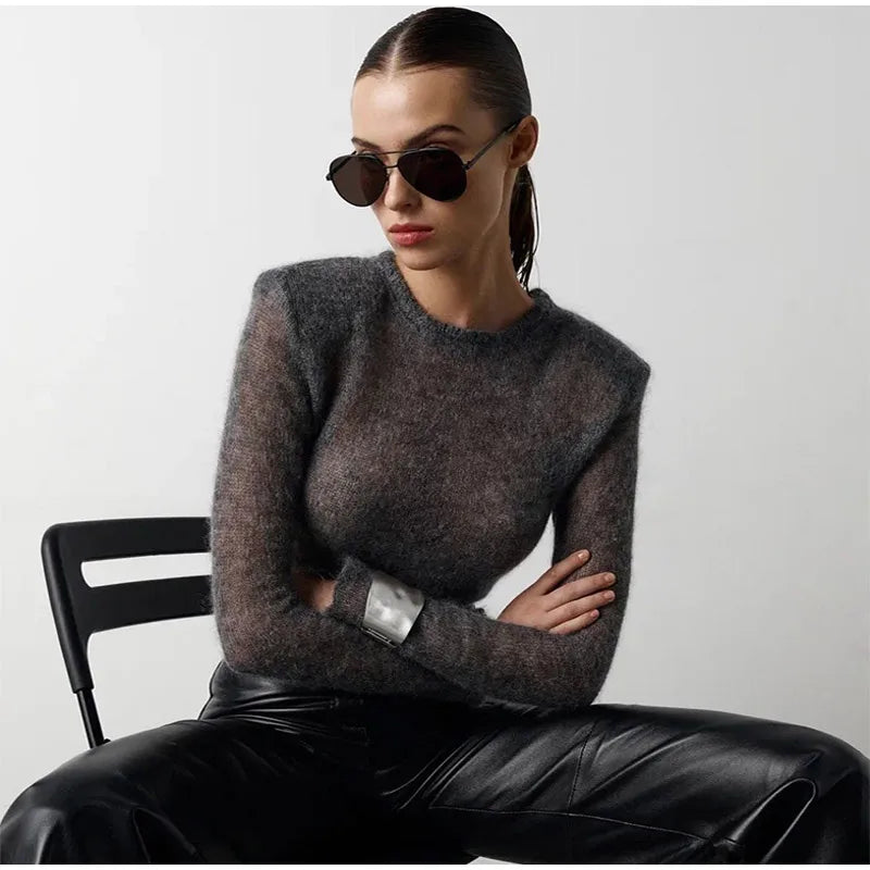 Casual Thin Pullover Round Neck Slim Sweater