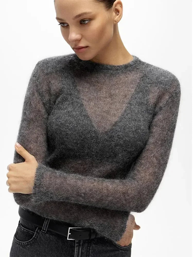 Casual Thin Pullover Round Neck Slim Sweater