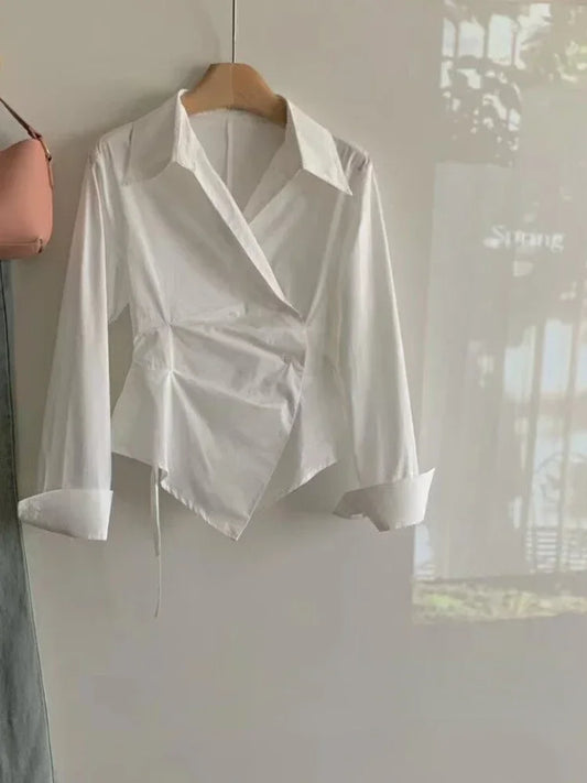 2000's Vintage Striped Shirts Long Sleeve Blouses